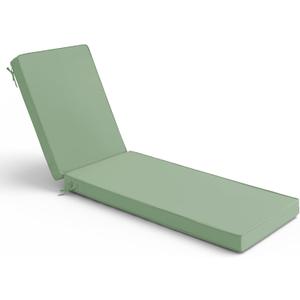 Summsun Chaise Lounge Cushions Outdoor - Waterproof and Fade Resistant Sun Lounger Replacement Cushions - Patio Lounger Pads with Removable Cover for Pool, Deck, Lawn, 72 x 21 x 3 Inch, Sage Green, 72" x 21" x 3" | 1 Pack