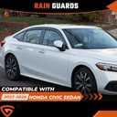 Rain Guards Compatible with Honda Civic Sedan 2022 2023 2024 2025 2026, Tape-on Durable Side Window Wind Deflectors, 2022-2026 Civic Rain Guard Black 6 PCS