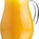 Amici Home Glass Pitcher, Made in Italy, 34oz Water Jug with Spout and Handle, Beverage Carafe for Iced Tea, Sangria, Lemonade, Coffee, 7 H 4 Round (Large)