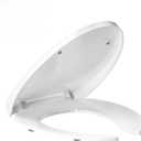 Heavy Duty Open Front Elongated Toilet Seat, Soft Close White | Soft close toilet seat | elongated open front design | 4 non-slip bumpers | heavy duty plastic | commercial & residential