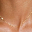 Initial Necklaces for Women, Dainty Gold Letter Necklace 14k Gold Plated Sideways Initial Necklace Cute Name Simple Choker Necklaces for Women Trendy Jewelry Gifts
