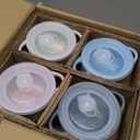 AmorArc 24 Ounces Soup Bowls with Large Handles and Lids, Stoneware Bowls Set of 4 for Soup, Cereal, Stew, Noodle, Colourful Ceramic Kitchen Bowls, Microwave&Dishwasher Safe, Multicolor