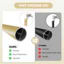 Gold Extra Long Curtain Rods 120 Inch to 170 Inch for Windows, 1 Inch Adjustable Heavy Duty Long Curtain Rods Set, Easy to Install with 3 Brackets, Suitable for Bedroom, Outdoor.