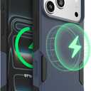 OtterBox iPhone 17 Pro – Commuter Series Case – Built-in MagSafe – Thin, Dual-Layer, Pocket-Friendly, Port Cover – Midnight Sky (Blue/Black)