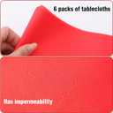 ZEBWAY 6 Pack Premium Disposable Plastic Tablecloth 54 X108 Inch Rectangle Solider Color Heavy Duty Table Cover for Dining Tables, Parties and Holidays Decorative (Red)