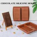 2 x 1 Inch Chocolate Bar Mold Deep Dubai Stuffed Chocolate Molds Silicone Large Break Apart Candy Molds (2 Pcs) (Mix)