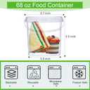 Macarrie 75 Pack 68 oz Square Deli Containers with Lids Clear Airtight Plastic Food Storage Containers Organizer Bin for Food Prep Freezer Kitchen Restaurant Supplies