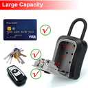 Key Lock Box, Combination Lock box with Code for House Key Storage, Combo Door Locker (G7black-1pack)