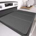 Stove Top Cover for Electric Stove - Foldable Glass Top Stove Cover Protector,Ceramic Flat Top Stove Cover, Induction Cooktop Protector, Oven Cover, 28" x 20" Dish Drying Mat (Gray)