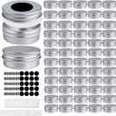 210 Pcs 1 oz Metal Tins Aluminum Containers with 5 Markers 10 Label Stickers and 100 Shrink Wraps Screw Top Round Tin Cans with Lids for DIY Salves Candles Wax Lip Balm Cosmetic
