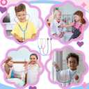 4 Pcs Kids Stethoscope with Syringe Toy Stethoscope Preschool Pretend Doctor Toys for Costume Kids Boys Girls Role Play Accessories, Pink Blue