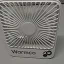 Warmco 10000mAh Portable Travel Fan 7-inch, Max 24H Runtime, Ultra-thin Quiet Rechargeable Battery Operated Desk Fan with Digital Display for Camping, Office, Bedroom, Cruise Essentials White