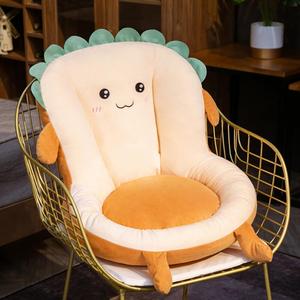 Cute Toast Seat Cushion with Backrest, Kawaii Office & Gaming Chair Cushion, 19.7 * 21.7in, Smiling, 11E8916F02G0K8X