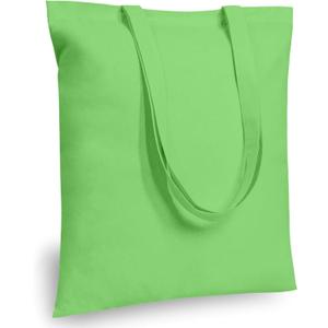 TOPDesign 24-Pack Economical 16"x15" Baby Green Cotton Tote Bags, Lightweight Medium Reusable Grocery Shopping Cloth Bags, Suitable for DIY, Advertising, Promotion, Gift, Activity