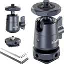 SmallRig Mini Ball Head (2 Pack) with 1/4" Screw and Removable Shoe Mount, 360 Degree Rotatable Aluminum Tripod Head for Camera Tripods Monopods Camcorder Light Microphone, Max. Load 1.5 kg - 2948B