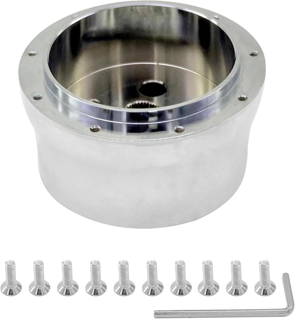 1967-94 GM chevy 9 Bolt Aluminum Billet Steering Wheel Hub Adapter Chrome