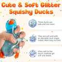 Cute Duck Squishy Sugar Stress Ball,Soft Duck Stress Relief Sugar Ball Toys and Moldable Slow Rise Relaxing Sensory Fidget Stress for Anxiety Relief (Blue+Pink)