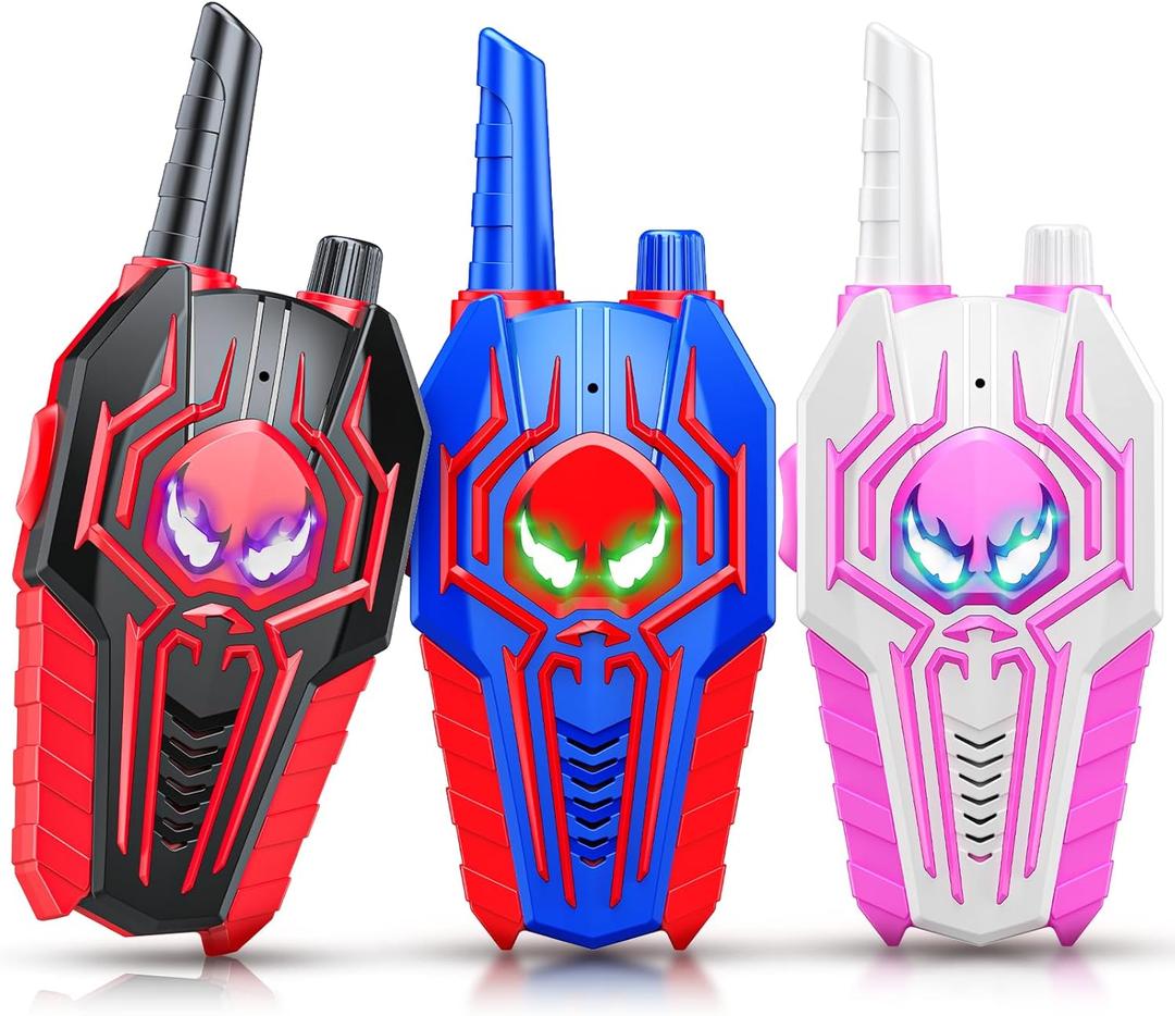 Cool Walkie Talkies for Kids Boys: 3 Pack Kids Walkie Talkies Toys Gifts for 3 4 5 6 7 8 Year Old Girls Boys Family Camping Outdoor Toys Two Way Radio Boy Girl Gift Age 3-8 (Blue Black Pink)