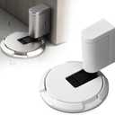 Windproof Door Stopper Indoor Heavy Duty Floor Door Stop Keep Door Open Mechanical No Drilling Door Stopper with Screws and Adhesive Pads, 2 Pack, White