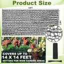 Bird Netting for Garden 14 x 14 ft Garden Netting with 1/4 Inch Mesh Heavy Duty Gardening Protection Mesh for Fruits, Vegetables, Trees, Flowers, Deer, Shields Plants from Birds