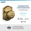 SCHLAGE F40 GEO 609 CAM Camelot Collection Georgian Privacy Knob, Antique Brass