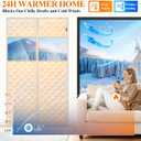 MAGZO Temperature Protection Insulated Door Curtain with Perspective Window, 34" x 82", Oxford Fill with Thicken Cotton, Insulation Cover Blanket for Winter/Cold Weather, Keep Warm in Winter, Beige