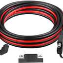 XRDS -RF SAE Extension Cable 12FT–Heavy Duty 10AWG Tinned Copper Wire with SAE Battery Cable Terminal Connectors for Automotive, RV, Marine, and Solar Applications.