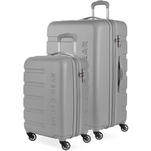 SwissGear 7366 Signature Hardside Expandable Luggage with Spinner Wheels, TSA Lock, Cup-Holder, Grey, 2-Piece Set (19/27)