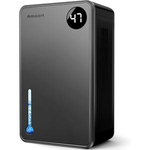 Dehumidifier(1000 sq.ft), 120 OZ Dehumidifiers for Home, Auto Shut Off Dehumidifier for Basement Bathroom Bedroom, Dehumidifiers with Humidity Display, Timer Setting, Drain Hose (Black)