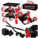 Furniture Dolly Set 5 Wheels Heavy Duty, Furniture Movers with Silent Rubber Wheels, 360 Rotation with Brake, 1400Lbs Load Capacity, Furniture Lifter for Easy Moving Large Furniture.