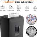 Bonsaii 12-Sheet Cross Cut Paper Shredder, 5.5 Gal Home Office Heavy Duty Shredder for Paper, Credit Card, Mail, Staples, with Transparent Window, High Security Level P-4 (C275-A)