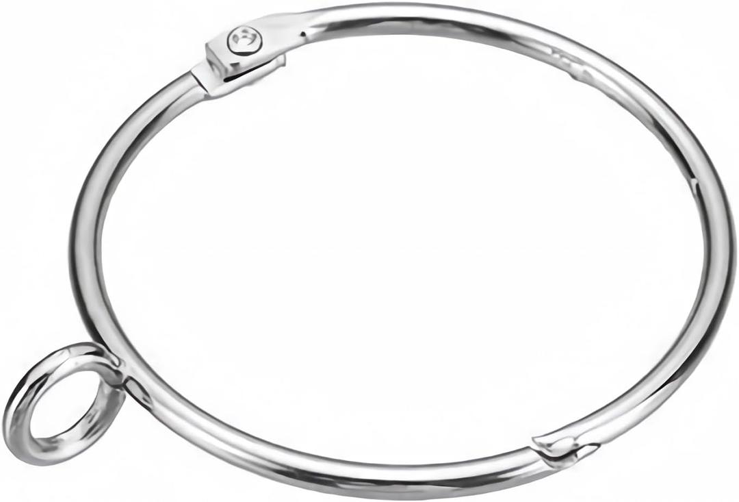 Curtain Rings with Eyelets, Curtain Hooks Rings 2 Inch 36 Pack, Rust-Resistant Metal, Fits Rod Up to 1.5 inch, Hang Curtains and Shower Curtains (Nickel)