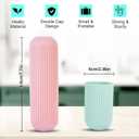 UCEC Travel Toothbrush Case, Toothbrush Holder Travel, Toothbrush Case for Traveling, Camping, Home, School, Business, Bathroom, 7.7" x 2.36" x 2.36" for Soft Toothbrush Up To 7.4 inch (Green, Pink)