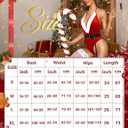 RSLOVE Christmas Costumes for Women Sexy Red Teddy Bodysuit One Piece Santa Babydoll With Belt (Red, XXL)