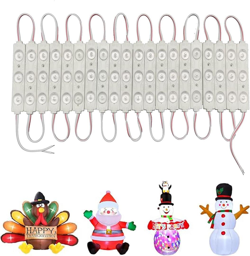 LED Module, 20pcs 9.8 Ft 2835 SMD 150LM Per LED Module IP65 Waterproof Decorative Light for Christmas inflatables Letter Sign Advertising Signs with Tape Adhesive Backside (White Light)
