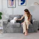 MAXYOYO Bean Bag Chair, Boneless Couch with Armrests, Pillows & Foam, Loveseat