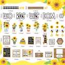 Mooliwe 57 Pcs Sunflower Bulletin Board Set Inspirational Flower Bulletin Board Decoration Positive Cutout Classroom Decoration for School Office Home Teacher Classroom Wall Supplies