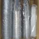 Plastic Cups 105 Sets of value packs,12 oz+20 oz Plastic Cups with Lids and Straws,Disposable Iced Coffee Cups with Lids,Clear To Go Cups For Smoothie,Cold Drinks