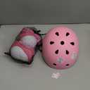 Kids Bike Helmet with DIY Stickers and Knee Pads Elbow Pads Wrist Guard Set for Ages 3-8-14 Toddler Boys Girls Helmet for Roller Skates Cycling Skateboarding Bicycle Scooter (Medium, Pink)