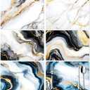 Peacoblue Placemats Set of 6 Marble Pattern,12"x17" Waterproof Washable Table Place Mats for Indoor Outdoor Farmhouse Party Kitchen Dining Table Decoration