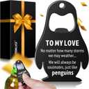 3 x Dad Gifts for Fathers Day, Husband Valentines Day Gifts for Him, To My Love - Beer Bottle Opener, Kitchen Gadgets Gift for Husband from Wife, Penguin Valentines Decorations, Fathers Day Birthday Gift