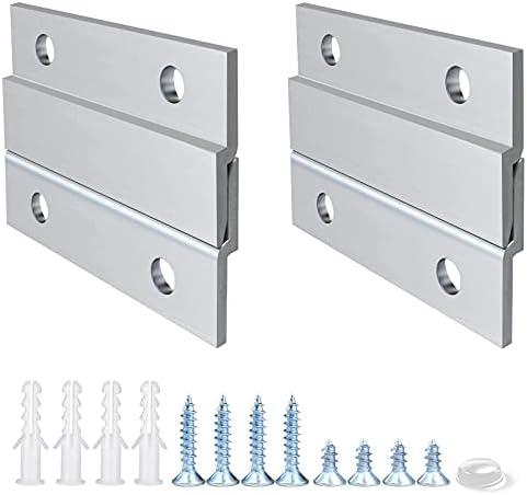 French Cleat Picture Hanger 2 Inches Aluminum Z Hanger Supports 30lbs - Interlocking Wall Mounting Bracket Hardware Kit for Hanging Mirrors, Picture, Shelf, Whiteboard, Art, Frames (2"-2Pairs)