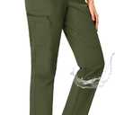 TACVASEN Women's Hiking Cargo Pants Lightweight Water Resistant Quick Dry Outdoor Work Mountain Trouser Zipper Pockets (Green, S)