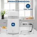 Garvee 1.1 Gallon Water Distiller 750W Home Water Purifier with Glass Jug Drinking Water Purification Filter Set Produces Water with 2ppm Purity Ideal for Home and Office Use - White
