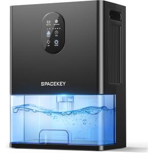 Dehumidifier, 106 OZ Water Tank (1000 sq.ft) Dehumidifiers for Home, Quiet Dehumidifier for Bathroom Bedroom Basement RV with Timer Setting, Auto Shut Off, 7 Colors LED Light, Sleep Modes, Black