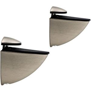 Adjustable Bracket for Wood/Glass Shelf Bracket Wall Mounted, Brushed Nickel, 2 Pack (Large Brush Nickle)