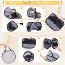 Portable Cat Playpen with Surround Tunnel, 2-Linked-Enclosed Areas, Ideal Cat Tent Outdoor or Cat Playpen for Indoor Cats Enclosed.Breathable Mesh Design for Indoor & Outdoor Use(Grey)