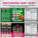 Multivitamin for Women - B-Complex | Whole Foods | Hair Growth Support | Digestion & Metabolism | Iron - 47in1 Womens Multivitamin - Bioavailable & Gentle on Stomach - Made in USA - 90 Capsules