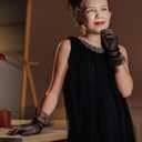 Bencailor 3 Pieces Lace Gloves Halloween Cosplay Costume Tea Party Princess Dressing Gloves for Wedding (Black, White, Beige)