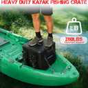Kayak Fishing Crate with 4 Rod Holders | 13"x13" Kayak Tackle Storage Box & Gear Organizer | Durable, Compact Kayak Crate Storage for Most Fishing Kayaks, common